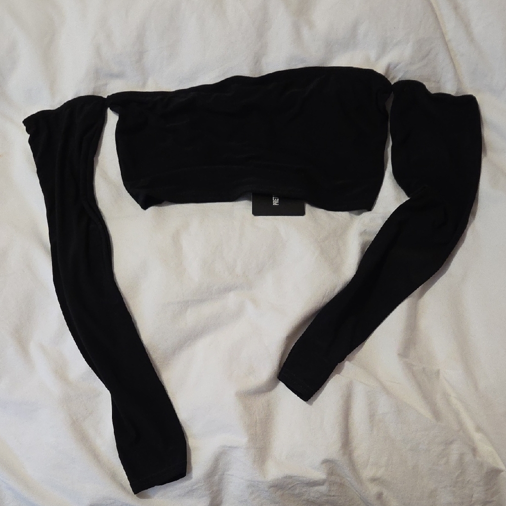Black Bandeau With Long Sleeves